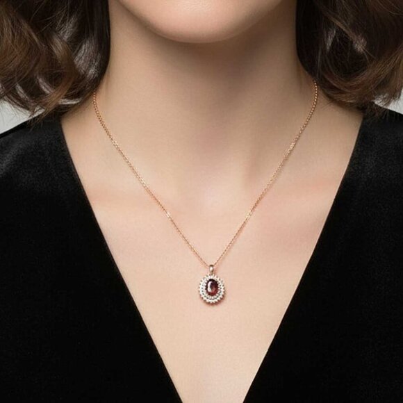 Ladies Elegant Red Necklace - Picture 3 of 6